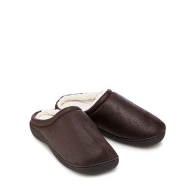Mantaray Dark brown mule slippers